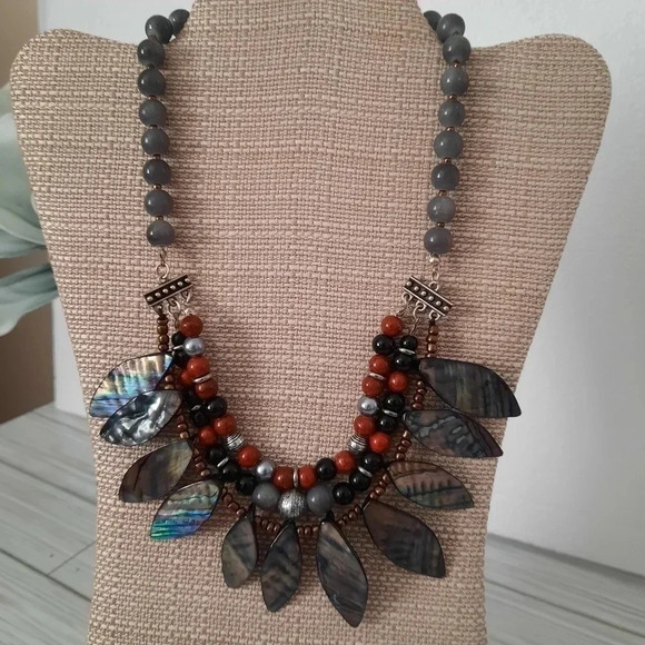 Aquarius Bead and Shell Multiple Strand Necklace - Picture 1 of 7